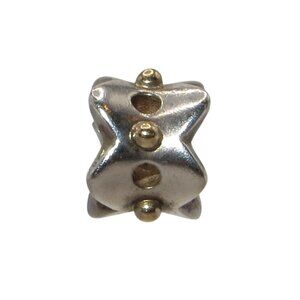 Pandora Rare Eyelet Lace 14k Gold & Sterling Silver Charm 790326